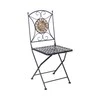 Lauko baldų komplektas Home4You Sodo baldų komplektas MOSAIC stalas ir 4 kėdės (38665), metalinis rėmas, spalva: juoda