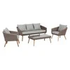 Home4You Lauko baldų komplektas NORWAY staliukas, sofa, 2 kėdės