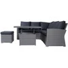 Home4You Lauko baldų komplektas SAMUEL Stalas, kampinė sofa ir pufas