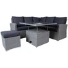 Home4You Lauko baldų komplektas SAMUEL Stalas, kampinė sofa ir pufas