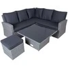 Home4You Lauko baldų komplektas SAMUEL Stalas, kampinė sofa ir pufas