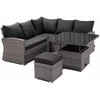 Home4You Lauko baldų komplektas SAMUEL Stalas, kampinė sofa ir pufas
