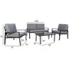Home4You Lauko baldų komplektas TIFTON stalas, sofa, 2 kėdės