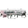 Home4You Lauko baldų komplektas TOMSON stalas ir kampinė sofa, pilkos spalvos