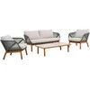 Home4You Lauko baldų komplektas TUXEDO Stalas, sofa ir 2 kėdės