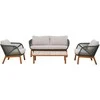 Home4You Lauko baldų komplektas TUXEDO Stalas, sofa ir 2 kėdės
