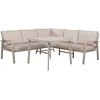 Home4You Lauko baldų komplektas UPLAND Stalas ir kampinė sofa Smėlio