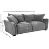 Home4You Sofa DIVI, 3 vietų, pilka