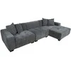 Home4you Kampinė sofa COLLINS KK, pilka