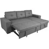 Home4You Kampinė sofa-lova CARITA, tamsiai pilka