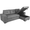 Home4You Kampinė sofa-lova CARITA, tamsiai pilka