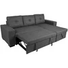 Home4You Kampinė sofa-lova CARITA, tamsiai pilka