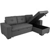 Home4You Kampinė sofa-lova CARITA, tamsiai pilka