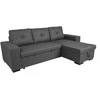 Home4You Kampinė sofa-lova CARITA, tamsiai pilka