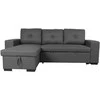 Home4You Kampinė sofa-lova CARITA, tamsiai pilka