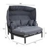Lauko baldų komplektas Home4You Sofa TOMSON su stogeliu, tamsiai pilka