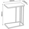 Fotelis Home4You Kavos staliukas HEDVIG 50x32xH60cm Pelenų/Juoda