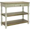 TV staliukas Home4You Šoninis staliukas SAMIRA, 97x35x80,5 cm, stalviršis: MDF plokštė, rėmas ir kojos: uosio mediena, spalva: sendinta balta/ruda
