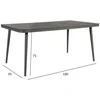 Home4You Lauko stalas ANDROS, 180x90xH75 cm, stalviršis: 5 mm stiklas, spalva: akmenų pilkumo, rėmas ir kojos: aliuminis, spalva: pilka