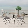 Home4you Stalas MOROCCO D60xH71cm, rėmas: metalinis, juodas, stalviršis: spalvotas, su mozaikos motyvais