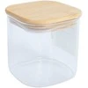 Home4You Bamboo Sandėliavimo indelis JAR 10x10xH10cm 800ml su bambukiniu dangteliu, stiklas