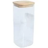 Home4You Bamboo Sandėliavimo indelis JAR 10x10xH23cm 1900ml su bambukiniu dangteliu, stiklas