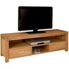 TV staliukas Home4You Televizoriaus stovas CHICAGO NEW su 2 stalčiais, 140x40x45 cm, mediena: ąžuolo lukštas, spalva: natūrali