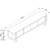 TV staliukas Home4You TV unit MORBEN 202.5x42xH50cm, melamine with oak decor