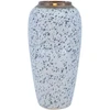 Vaza „TITAN STONE“, D17 x H32 cm, balta su juodais lašeliais