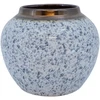 Vaza „TITAN STONE“, D20 x H18 cm, balta su juodais lašeliais