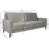Home4You Sofa-lova ANNA su daiktadėže Smėlio spalvos aksomas