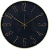 Home4You Wall clock COSMO D50cm, juodas/auksinis