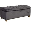 Home4You Žemas apmuštas pufas HOLMES VELVET su daiktadėže 112x46xH47 cm, dangos medžiaga: aksomo audinys, spalva: tamsiai pilka