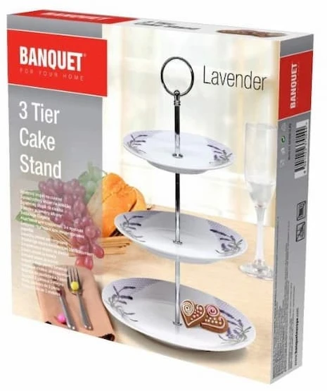 BANQUET 3 aukštų serviravimo indas iš porceliano,Lavander