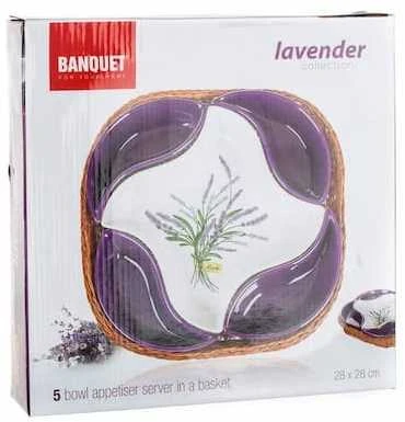 BANQUET Dubenėliai krepšelyje 5vnt 28cm ,Lavender