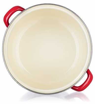 Banquet Milton Raudona emaliuotas puodas, 20cm, 3,4L, raudonas dangtelis, dujų indukcija