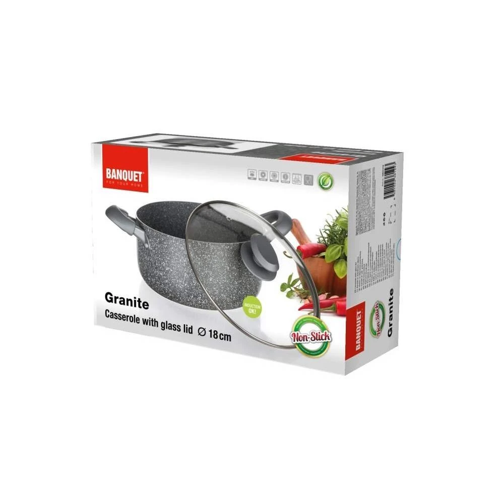Banquet Puodas 18cm iš aliuminio su keramine danga "Granite"