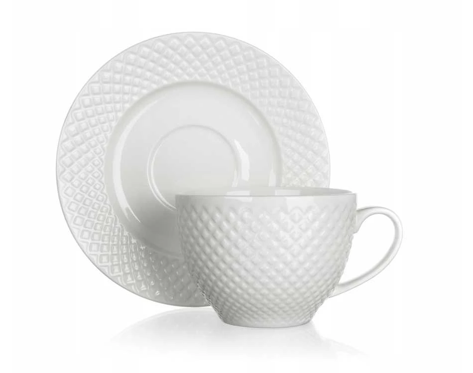 Banquet Puodelis su lėkštute iš keramikos 220ml,Diamond