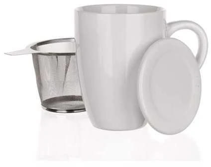 Banquet Puodelis su sieteliu ir dangteliu ,baltas "Bonnet"