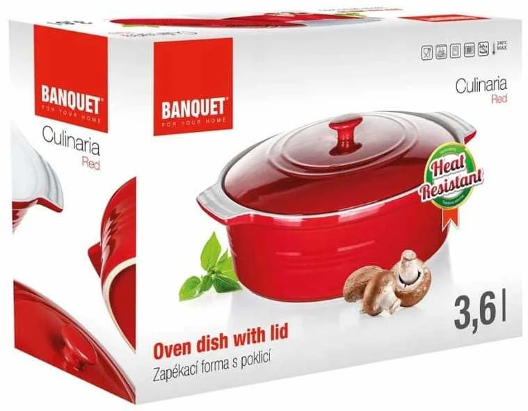 Banquet troškintuvas keramikinis, ovalus(36,5cm-3,6l)