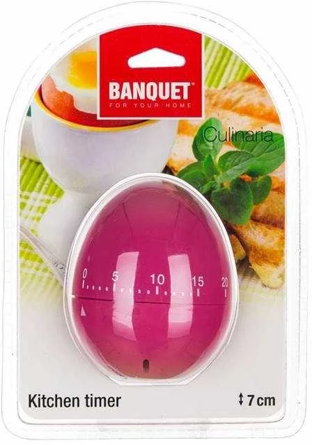 Banquet Virtuvės laikmatis iš plastiko 7cm, "Kiaušinis" ,raudonas d:4