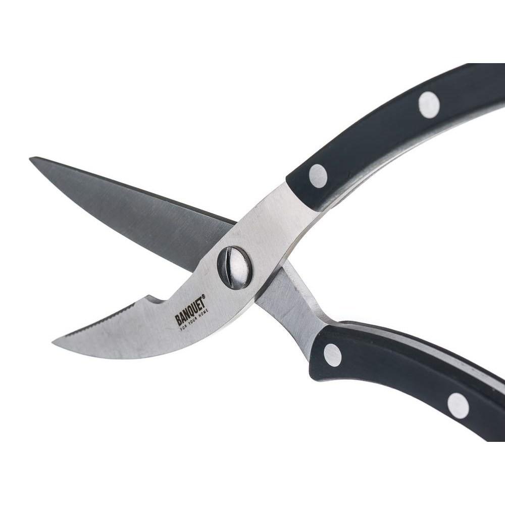 Banquet Žirklės paukštienai 25cm juodomis rankenomis