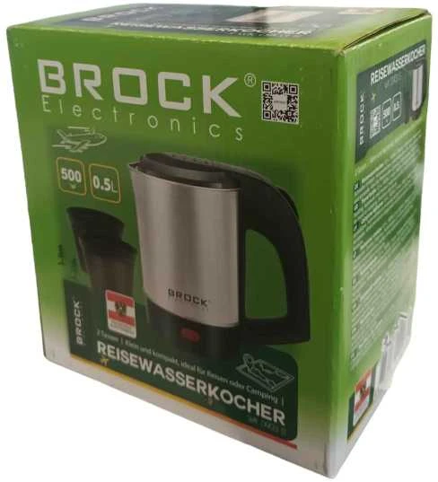 Brock elektrinis kelioninis virdulys 0.5l 500W su 2 puodeliais WK0903S