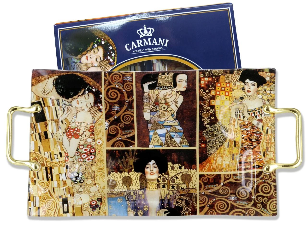 Carmani Padėklas iš stiklo 39,7x24,8X3cm. G.Klimt