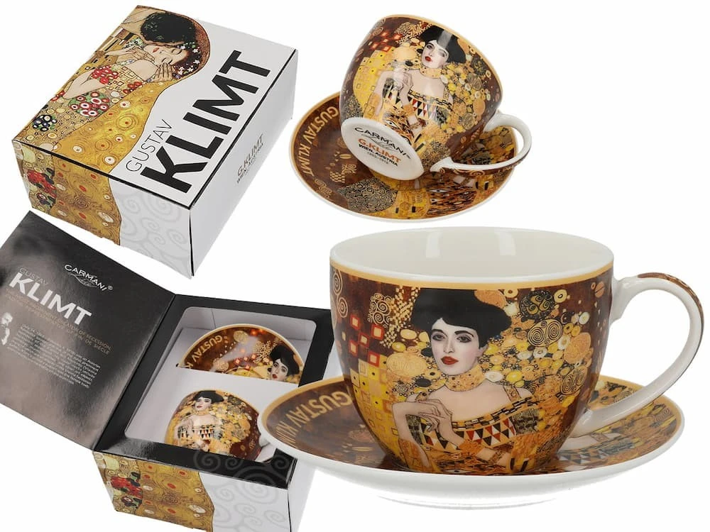Carmani Puodelis su lėkštute 240ml, G.Klimt, "Adela"