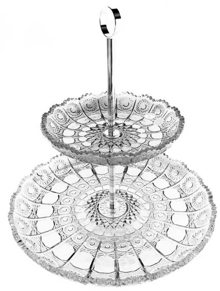 Crystal Bohemia Bohemia dviaukštis serviravimo indas