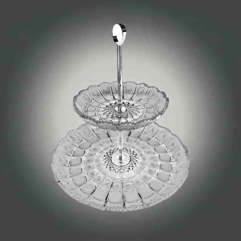 Crystal Bohemia Bohemia krištolinis dviaukštis serviravimo indas