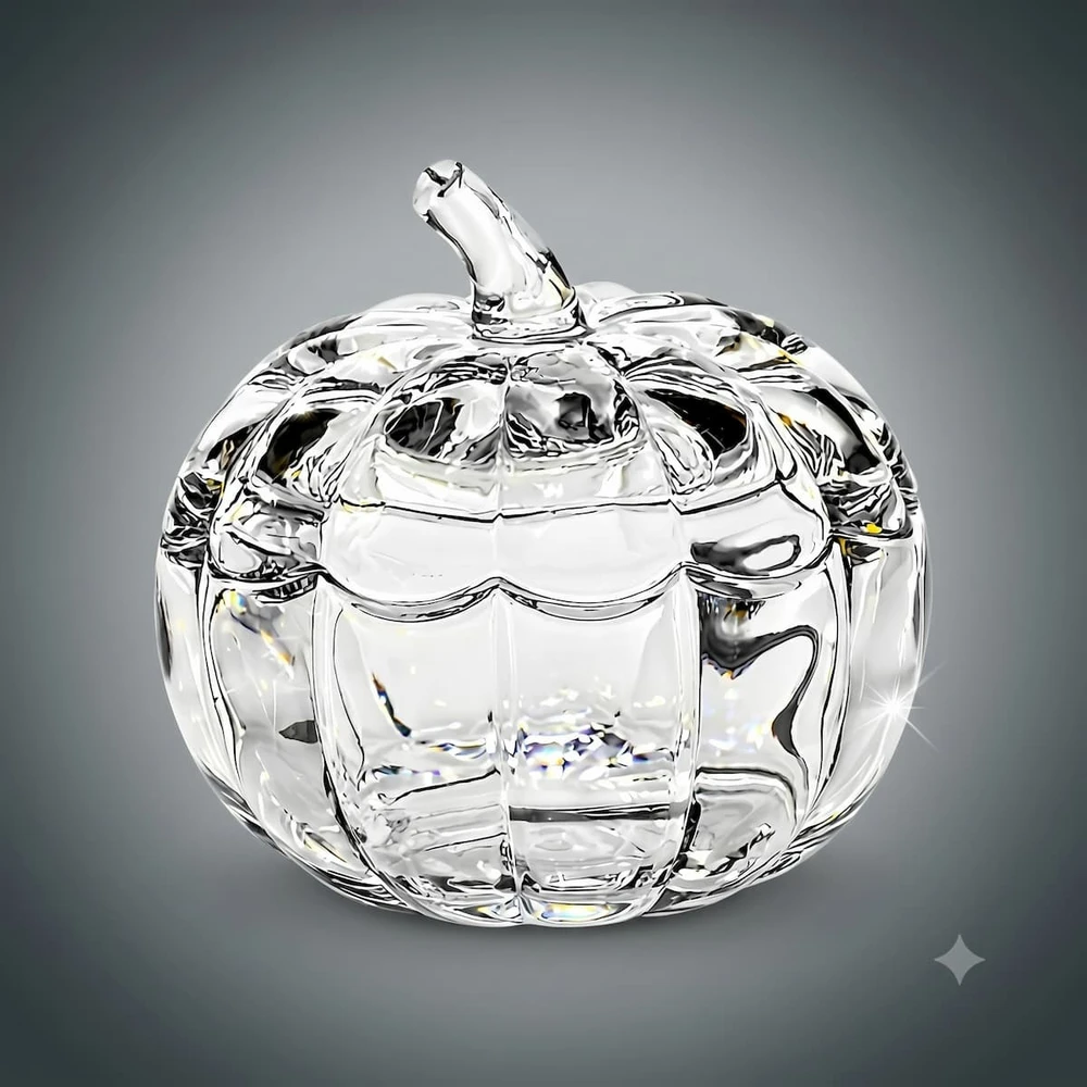 Crystal Bohemia Bohemia Indas su dangčiu 18cm."Moliūgas"