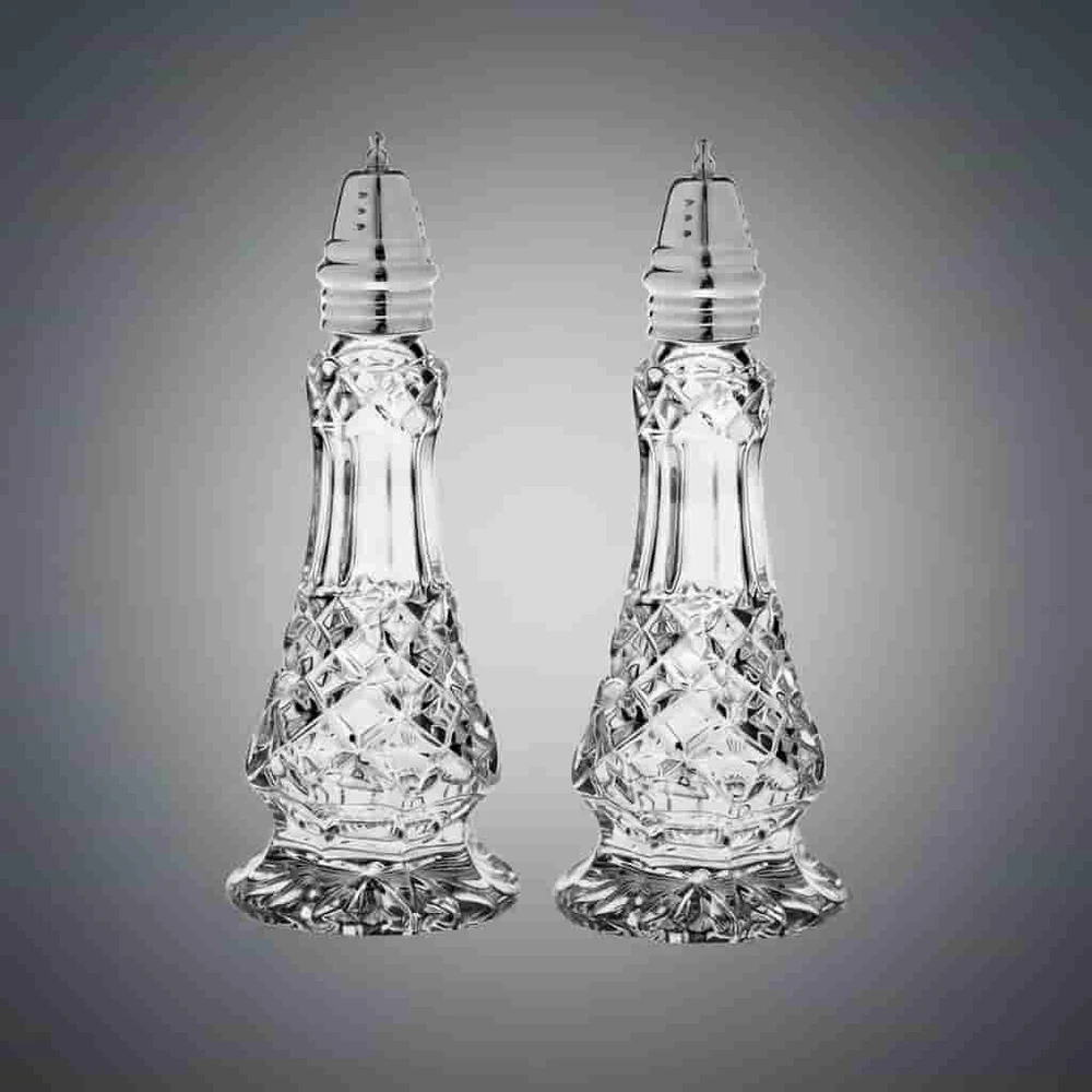 Crystal Bohemia Bohemia krištolinės prieskoninės 15,5cm 2vnt(Druskinė/Pipirinė)
