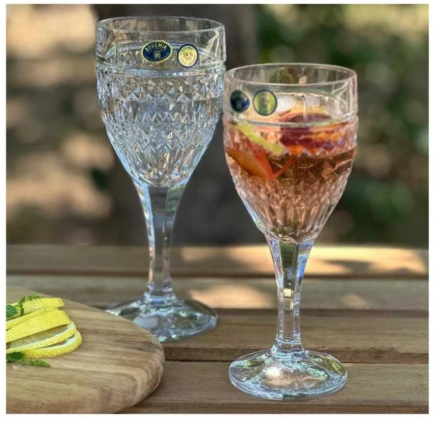 Crystal Bohemia Bohemia taurės vynui 330ml 6vnt, Diana